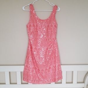 Sparkle Peach Mini Dress